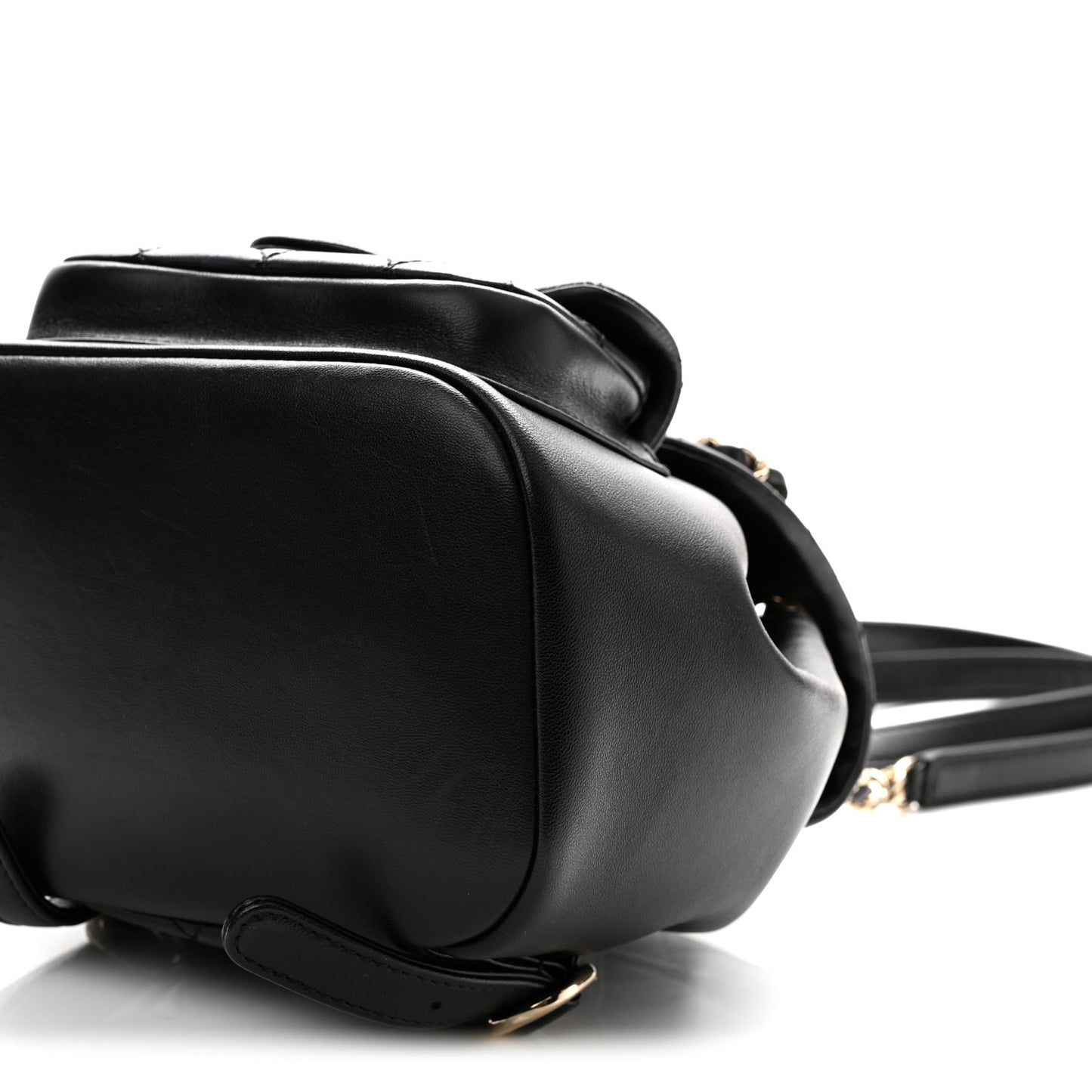 Lambskin Quilted Small Duma Drawstring Backpack Black