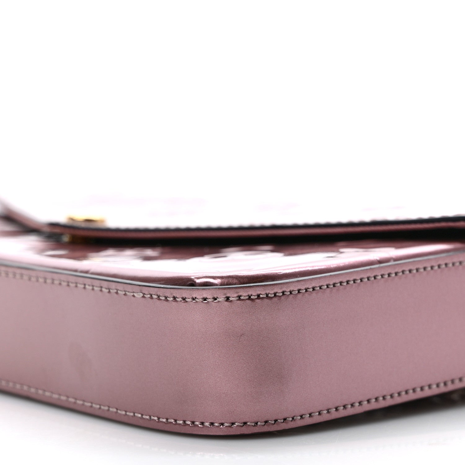 Louis Vuitton Vernis Pochette Felicie Chain Wallet Metallic Pale Pink 9 of 10