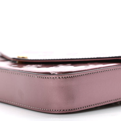 Louis Vuitton Vernis Pochette Felicie Chain Wallet Metallic Pale Pink 9 of 10