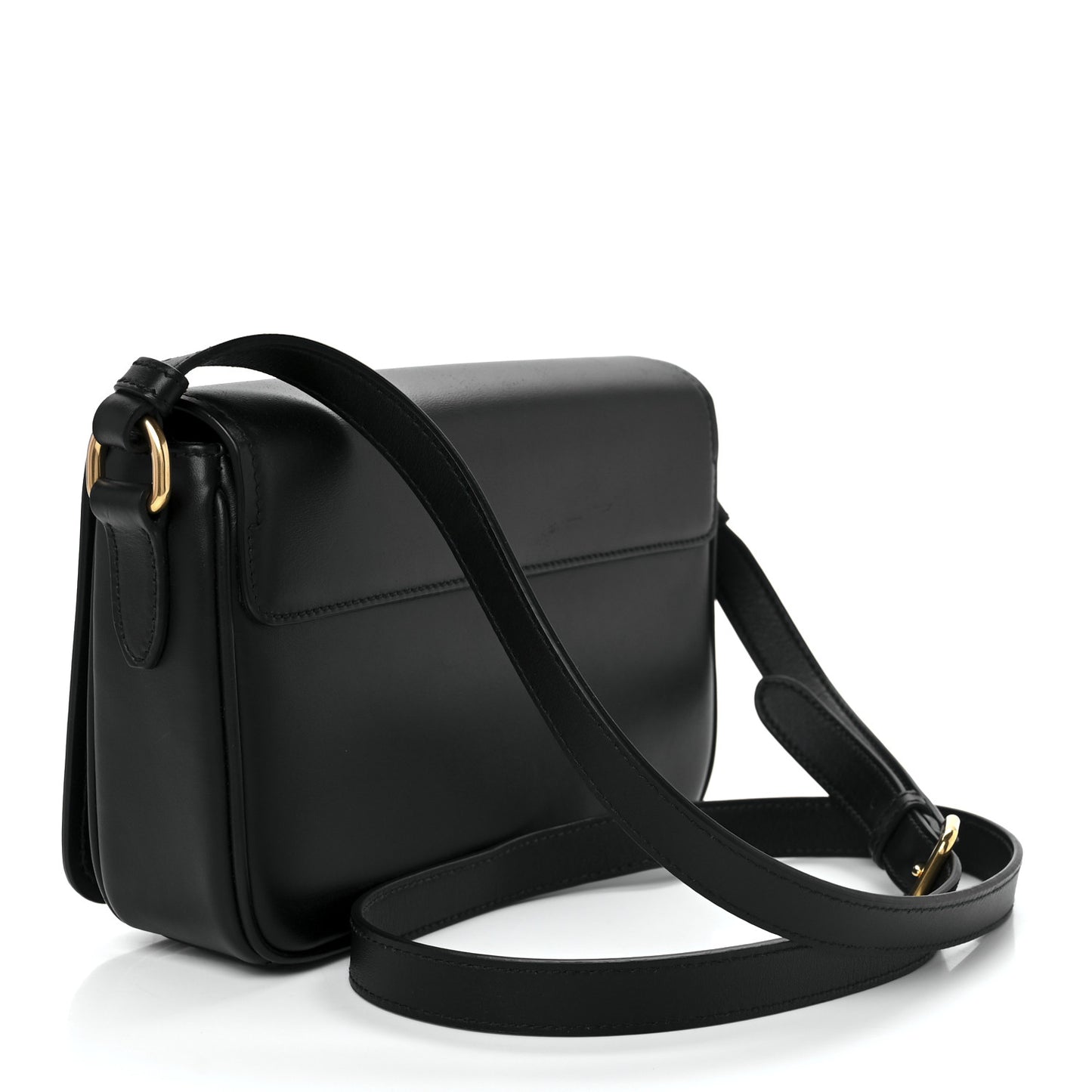 City Calfskin Flap Crossbody Black