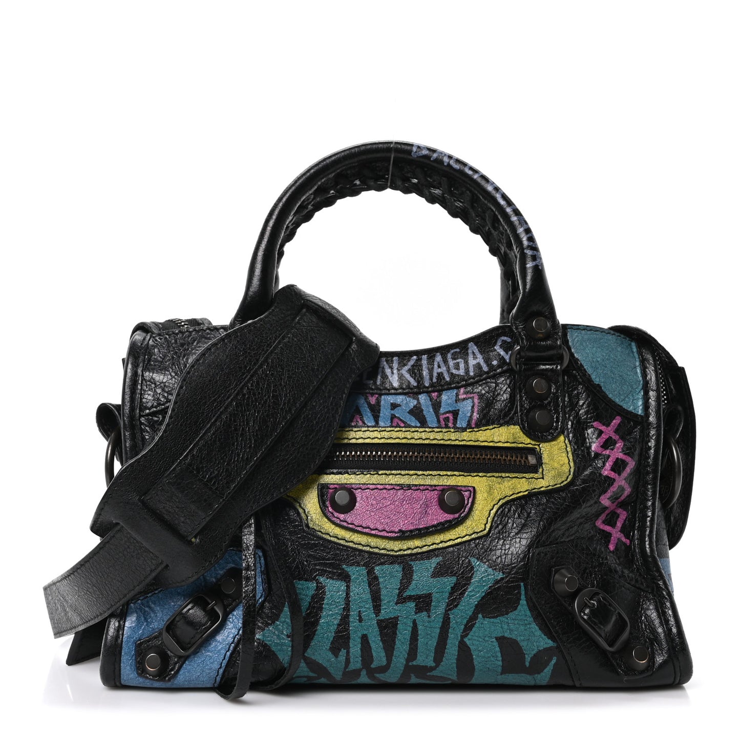 Agneau Arena Graffiti All Over Classic Hardware Mini City Black Multicolor