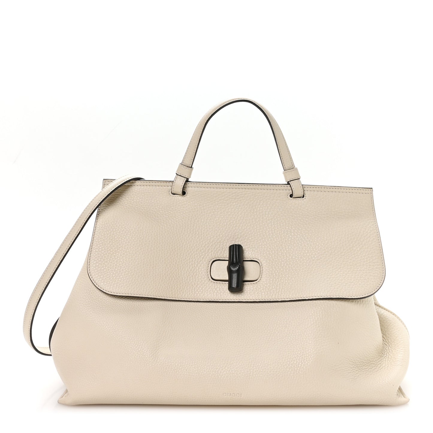 Cellarius Calfskin Large Bamboo Daily Top Handle Bag Mystic White