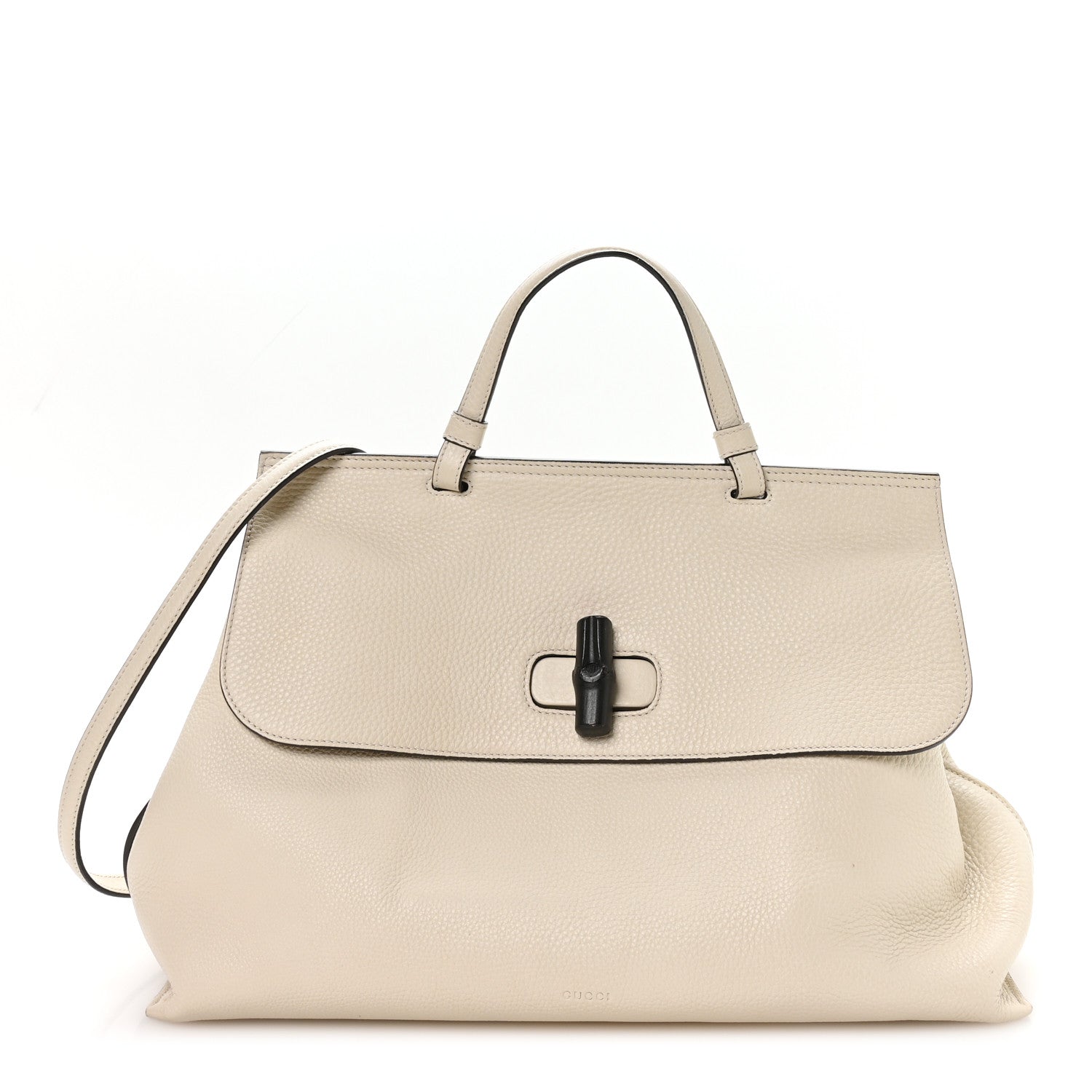 Gucci Cellarius Calfskin Large Bamboo Daily Top Handle Bag Mystic White 1 of 9