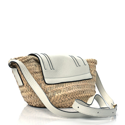 Chloe Raffia Calfskin Marcie Basket White 3 of 10