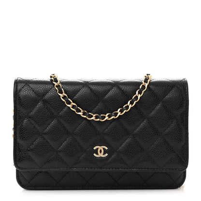 Chanel Caviar Quilted Wallet on Chain WOC Black 1 of 12