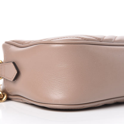 Gucci Calfskin Matelasse Small GG Marmont Chain Shoulder Bag Taupe 5 of 9