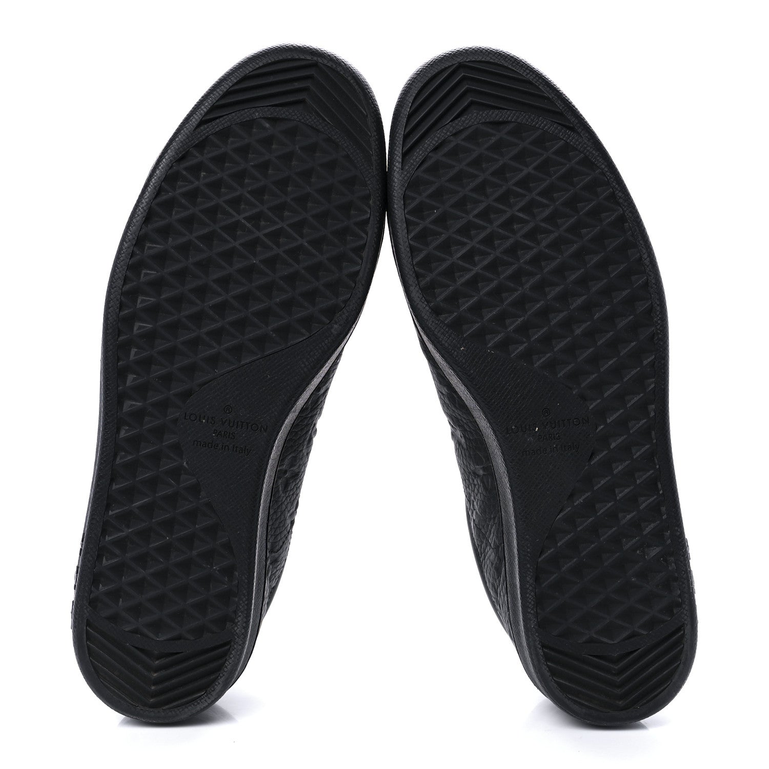Louis Vuitton Grained Calfskin Embossed Monogram Mens Luxembourg Sneakers 7.5 Black 7 of 10
