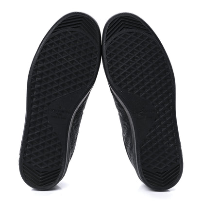 Louis Vuitton Grained Calfskin Embossed Monogram Mens Luxembourg Sneakers 7.5 Black 7 of 10