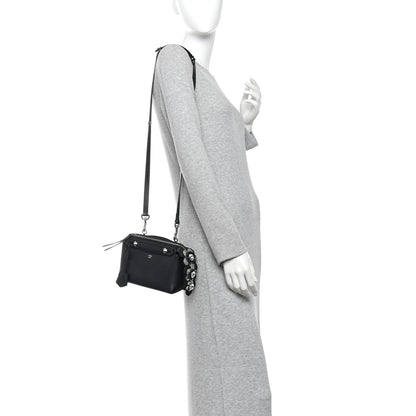 Fendi Shiny Nappa Crystal Croc Tail Mini By The Way Boston Bag Black Smoky Quartz 2 of 10