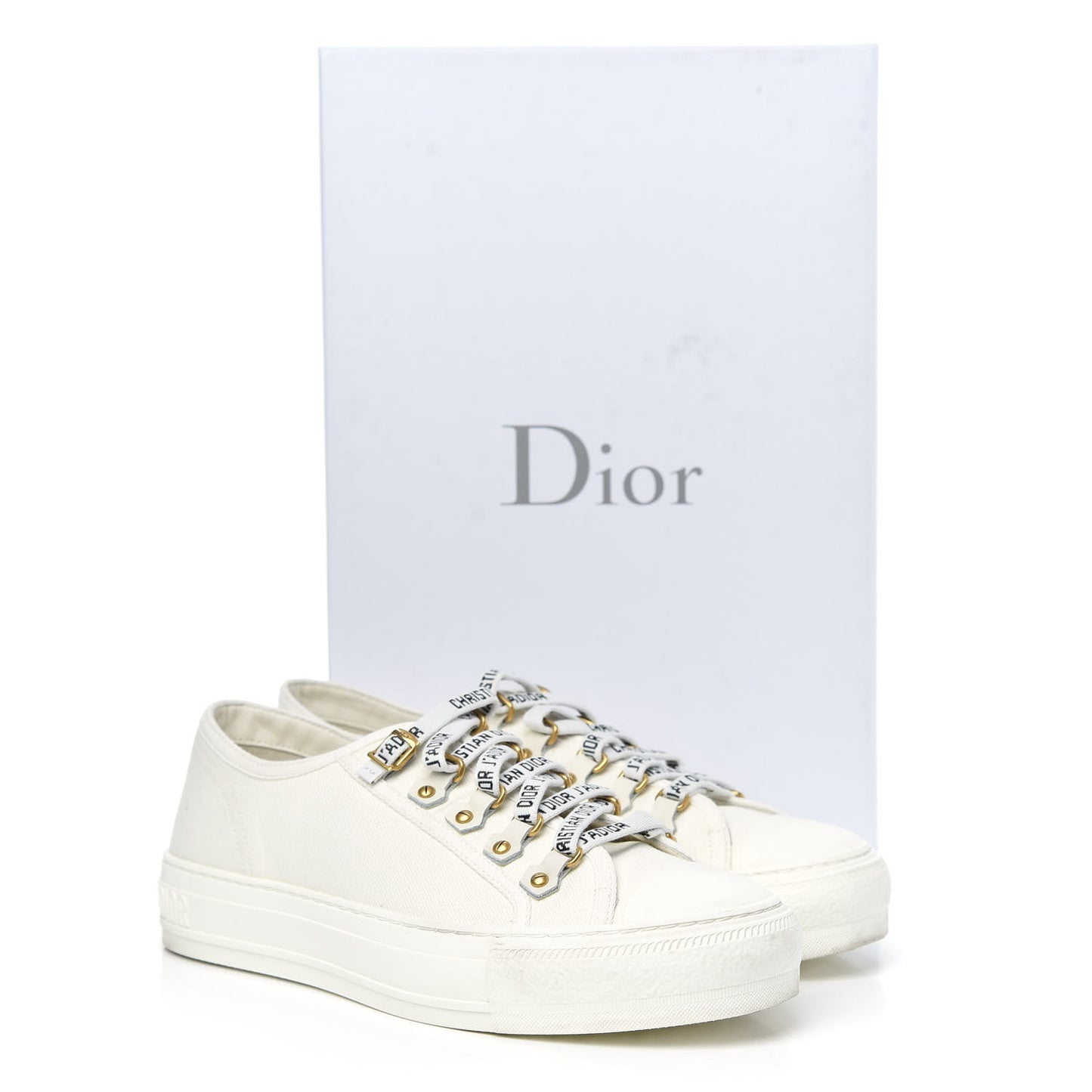 Canvas Walk'n Dior Low Top Sneakers 38.5 White