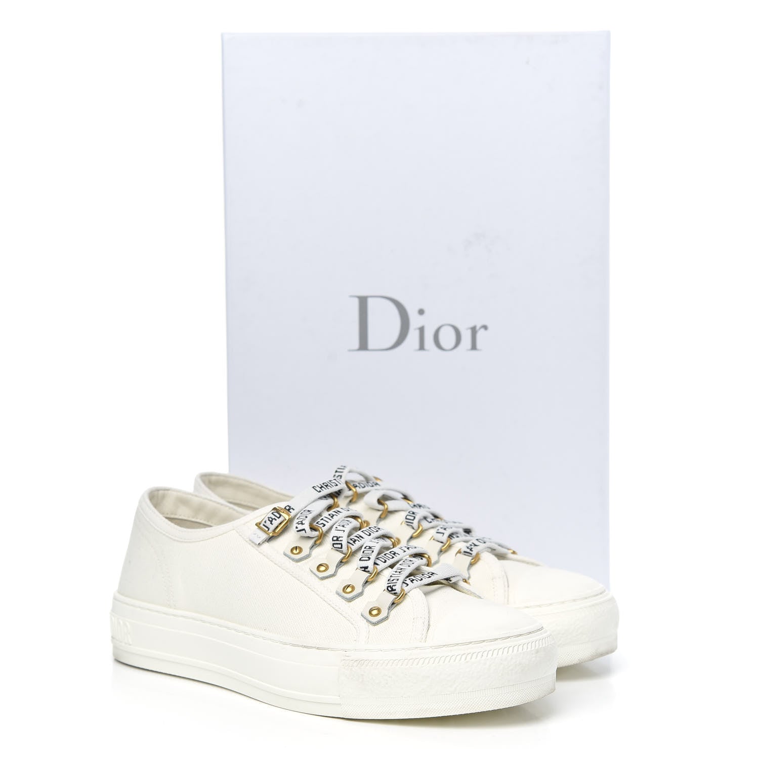 Christian Dior Canvas Walk'n Dior Low Top Sneakers 38.5 White 9 of 9