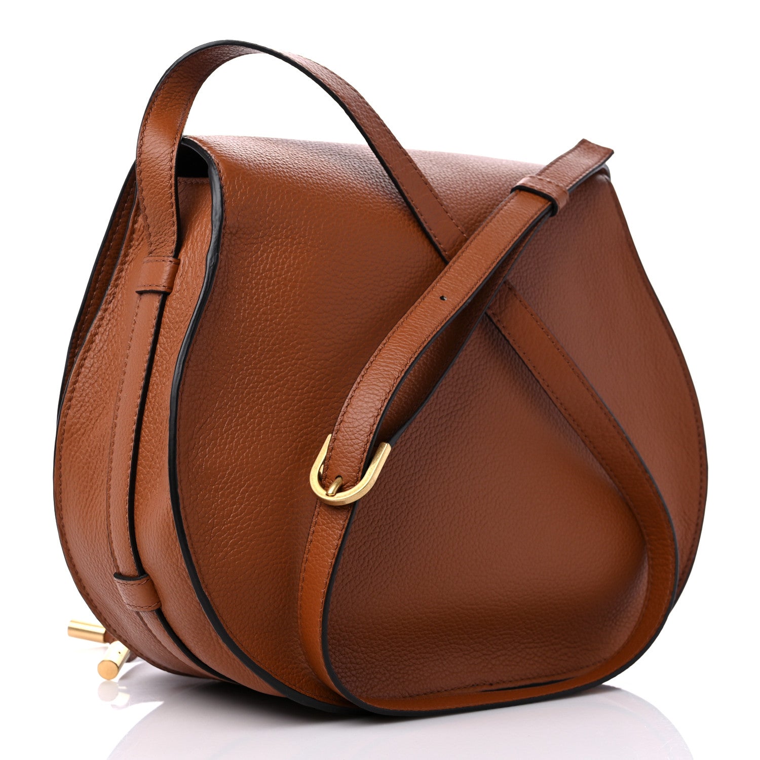 Chloe Calfskin Medium Marcie Round Crossbody Bag Tan 3 of 10