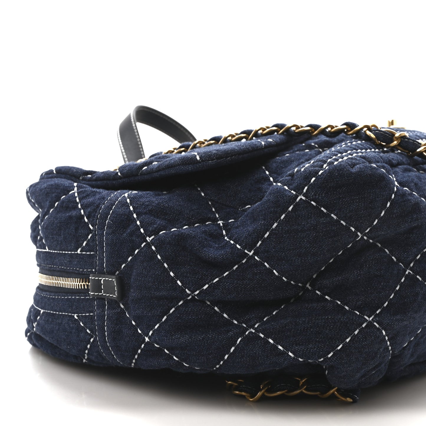 Denim Quilted Large Express Bowling Bag Blue