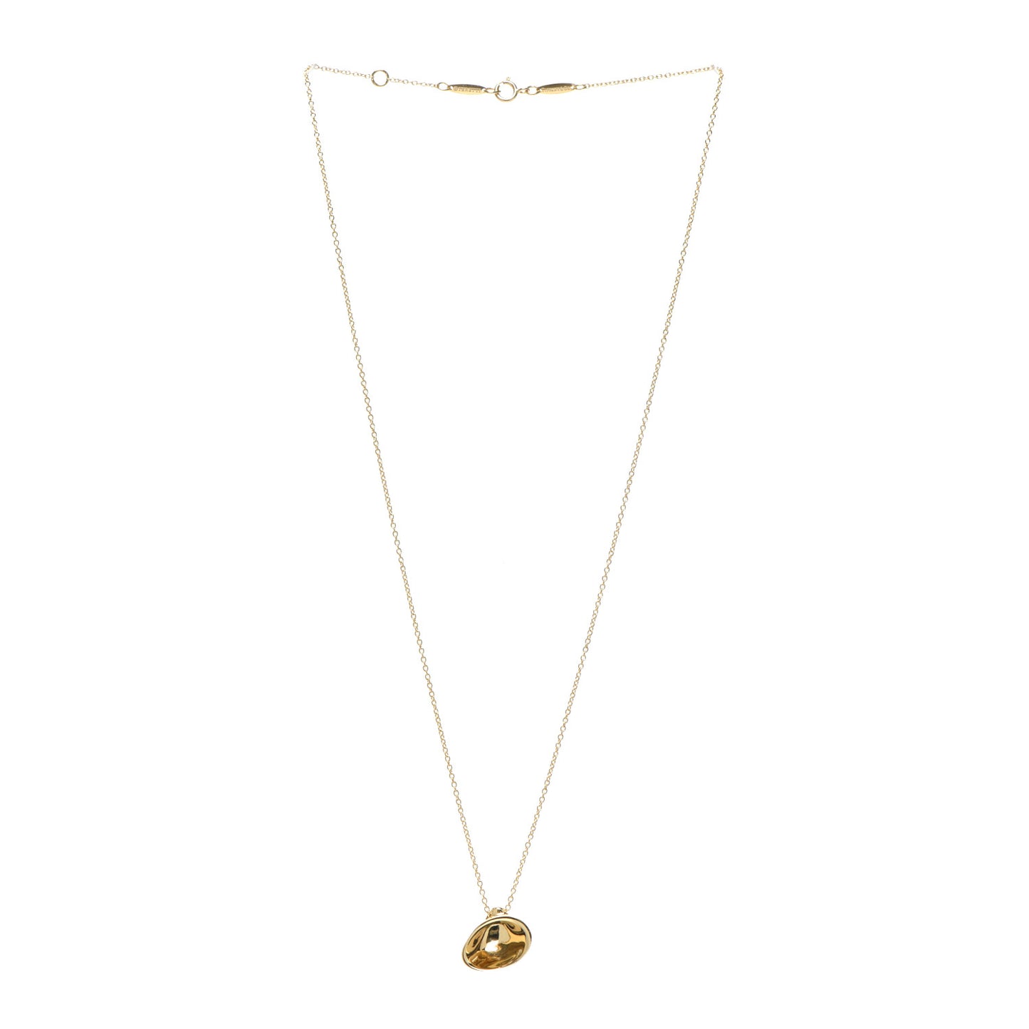 18K Yellow Gold Elsa Peretti Cat Island Beach Shell Pendant Necklace