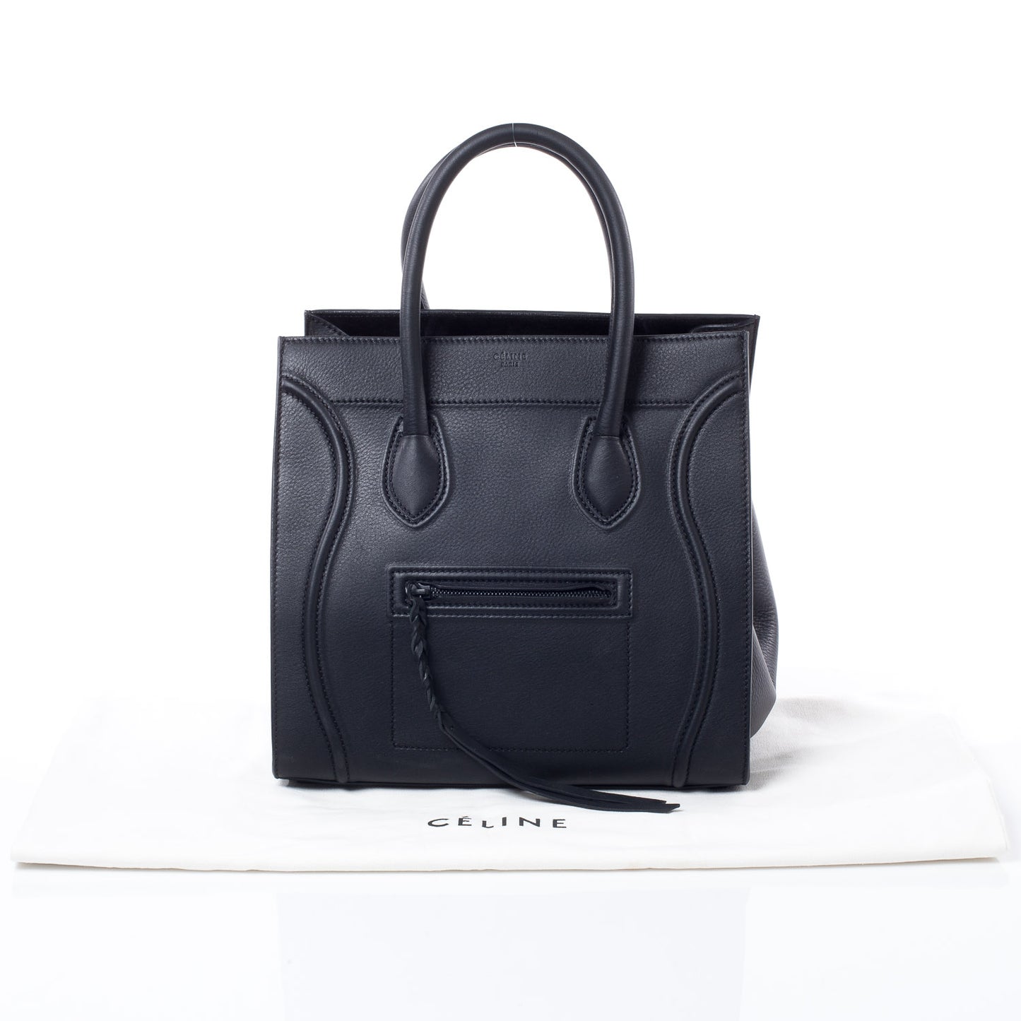 Smooth Calfskin Medium Phantom Luggage Black