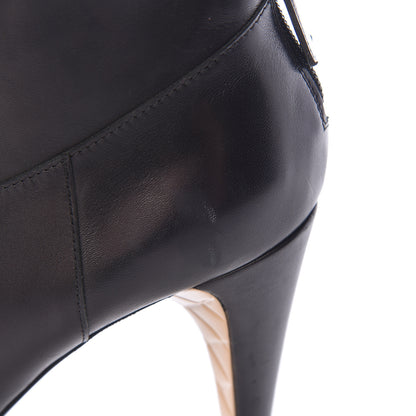 Chanel Lambskin Cap Toe Short Boots 39 Black 9 of 13