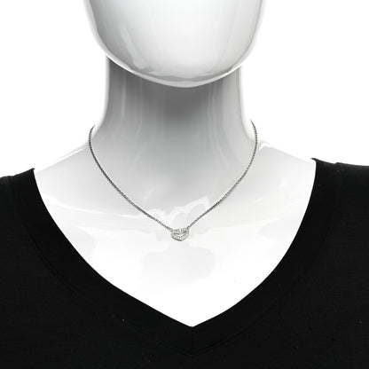 Cartier 18K White Gold Diamond Small Hearts and Symbols Pendant Necklace 2 of 5
