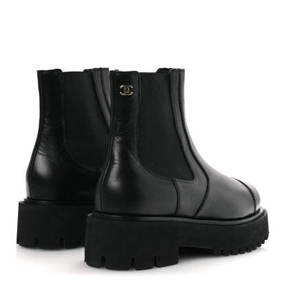 Chanel Calfskin Cap Toe CC Short Boots 41 Black 5 of 11