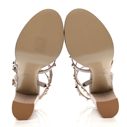 Valentino Garavani Calfskin Rockstud 90mm City Sandals 39.5 Poudre 5 of 8