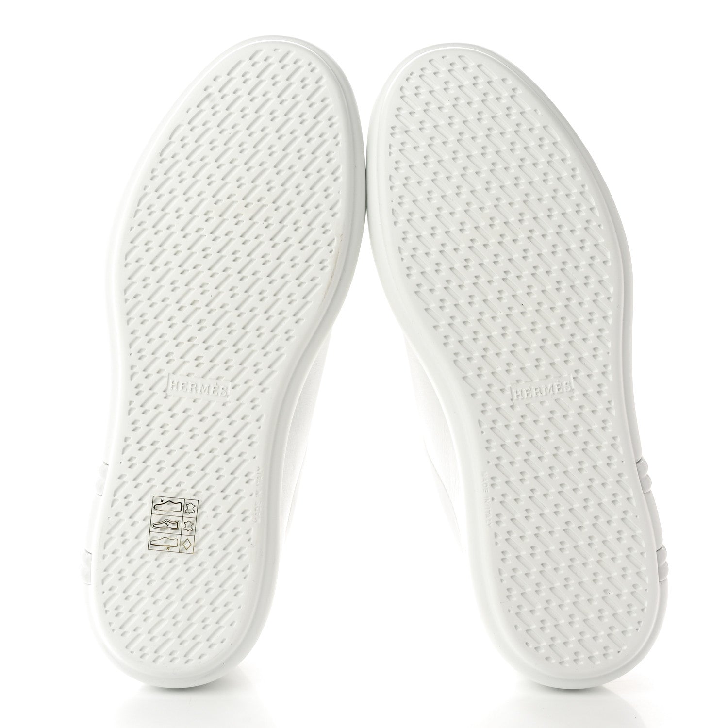 Hermes Calfskin Womens Happy Sneakers 37.5 White 5 of 10