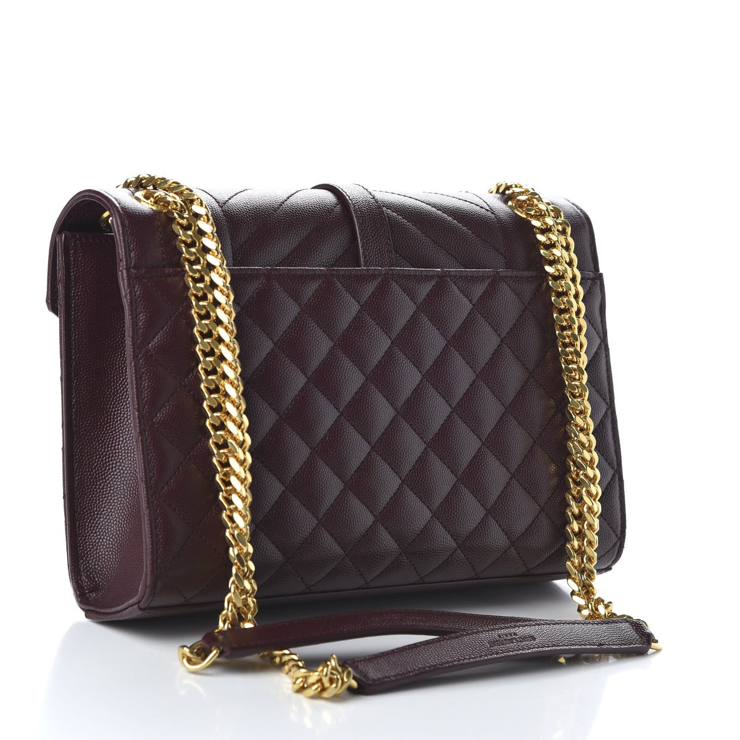 Grain De Poudre Textured Mixed Matelasse Medium Triquilt Monogram Satchel Rouge Legion