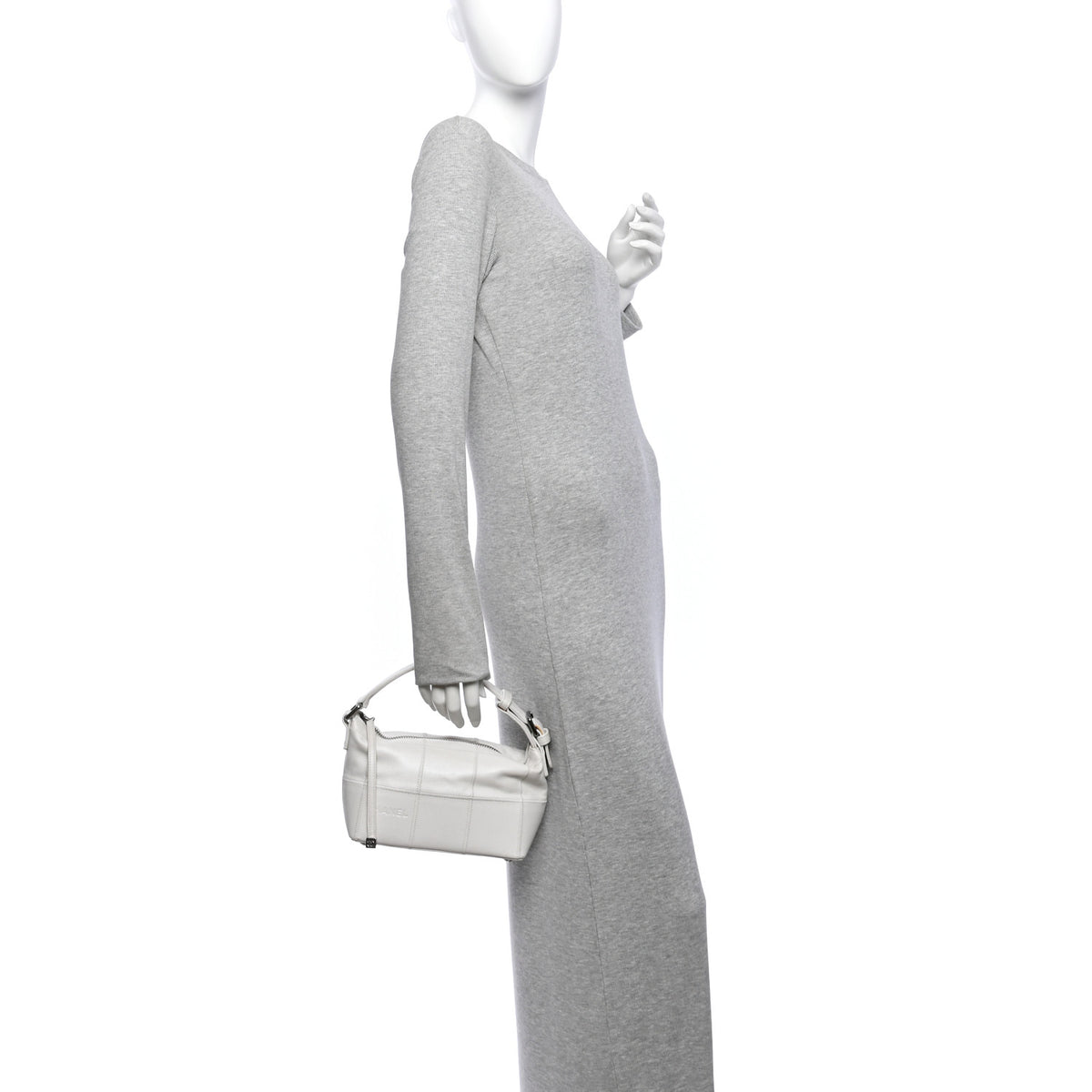 Chanel Caviar Square Stitched Bag White 2 of 11