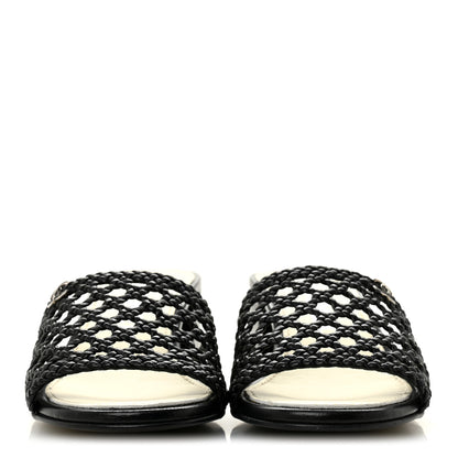 Chanel Goatskin Braided Mules 35 Black 3 of 8