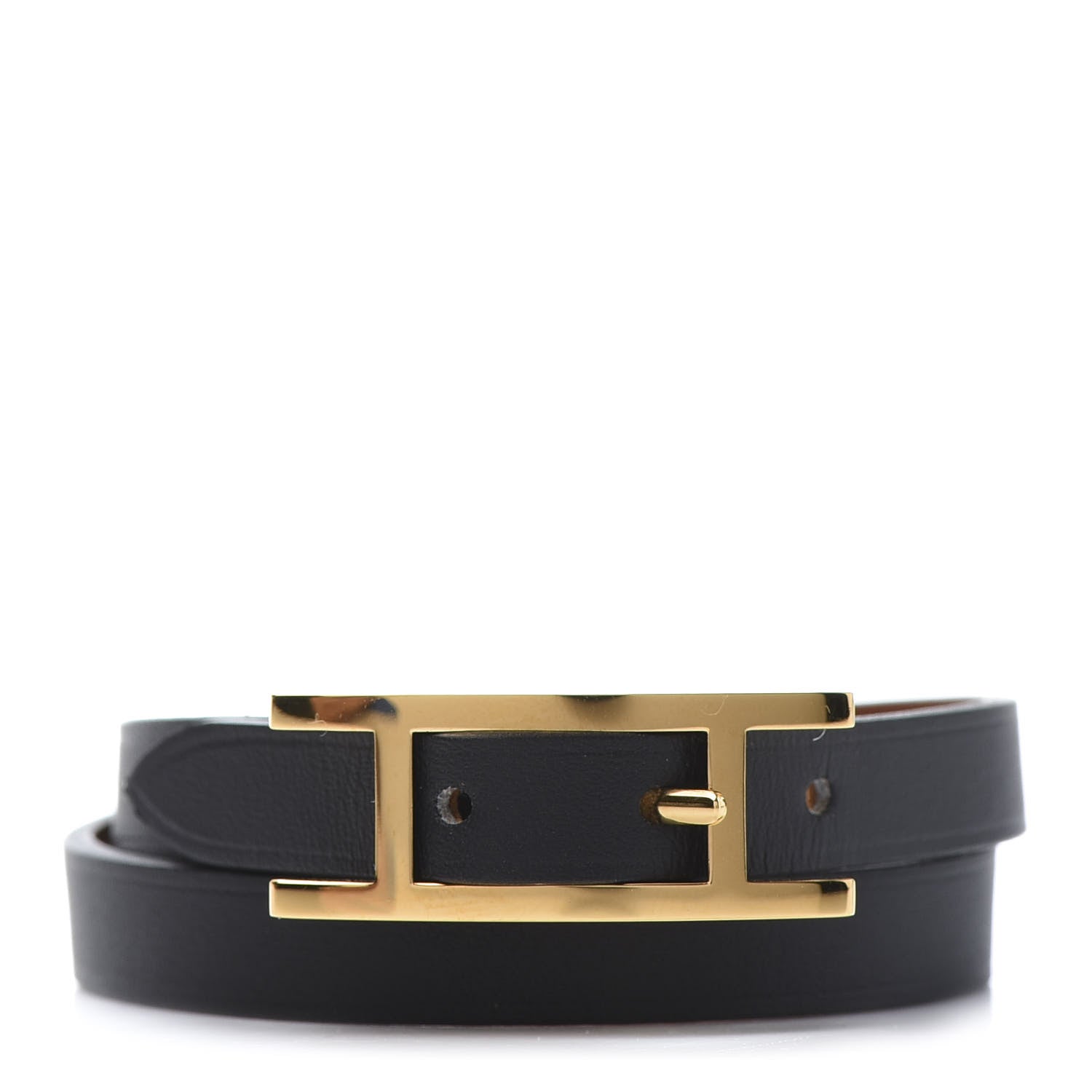 Hermes Chamonix Hapi 3MM Triple Tour Wrap Bracelet T2 Black 1 of 6