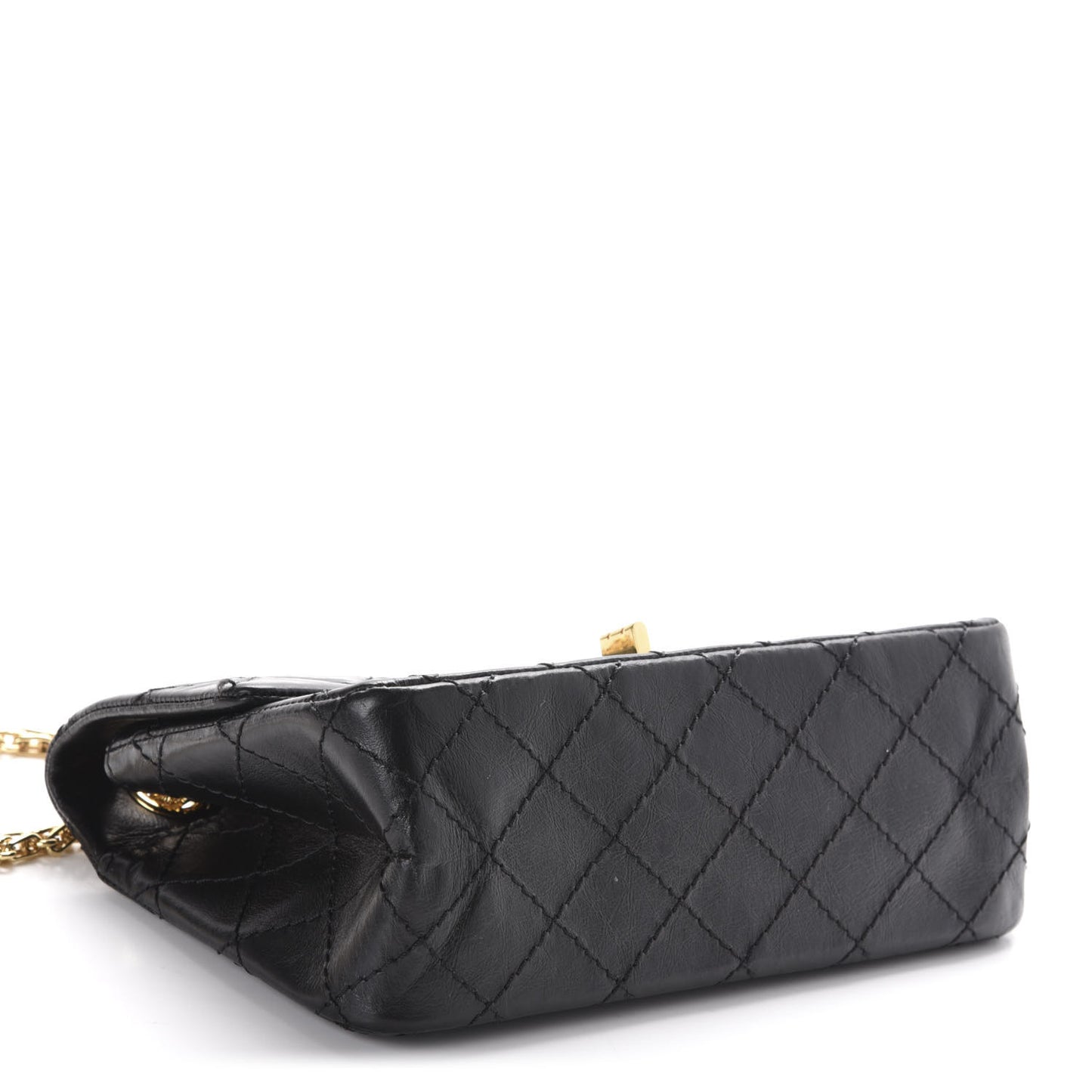 Aged Calfskin Quilted 2.55 Reissue Mini Flap Black