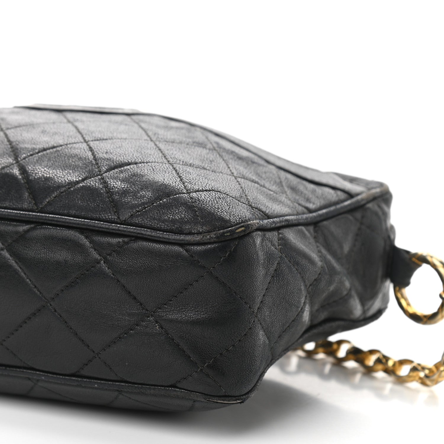 Chanel Lambskin Quilted CC Tassel Camera Case Black 9 of 15