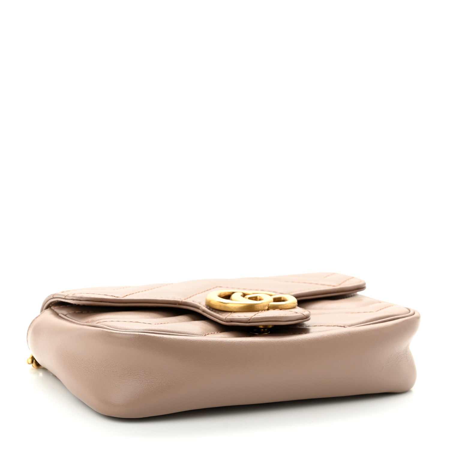 Gucci Calfskin Matelasse Super Mini GG Marmont Shoulder Bag Porcelain Rose 4 of 11