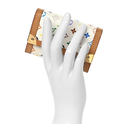 Louis Vuitton Monogram Multicolor Porte-Monnaie Plat Coin Purse White 2 of 8