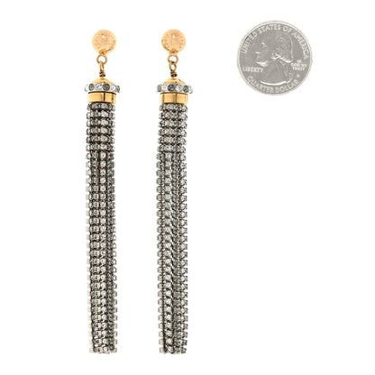 Louis Vuitton LOUIS VUITTON Crystal Strand Earrings Gold 2 of 5