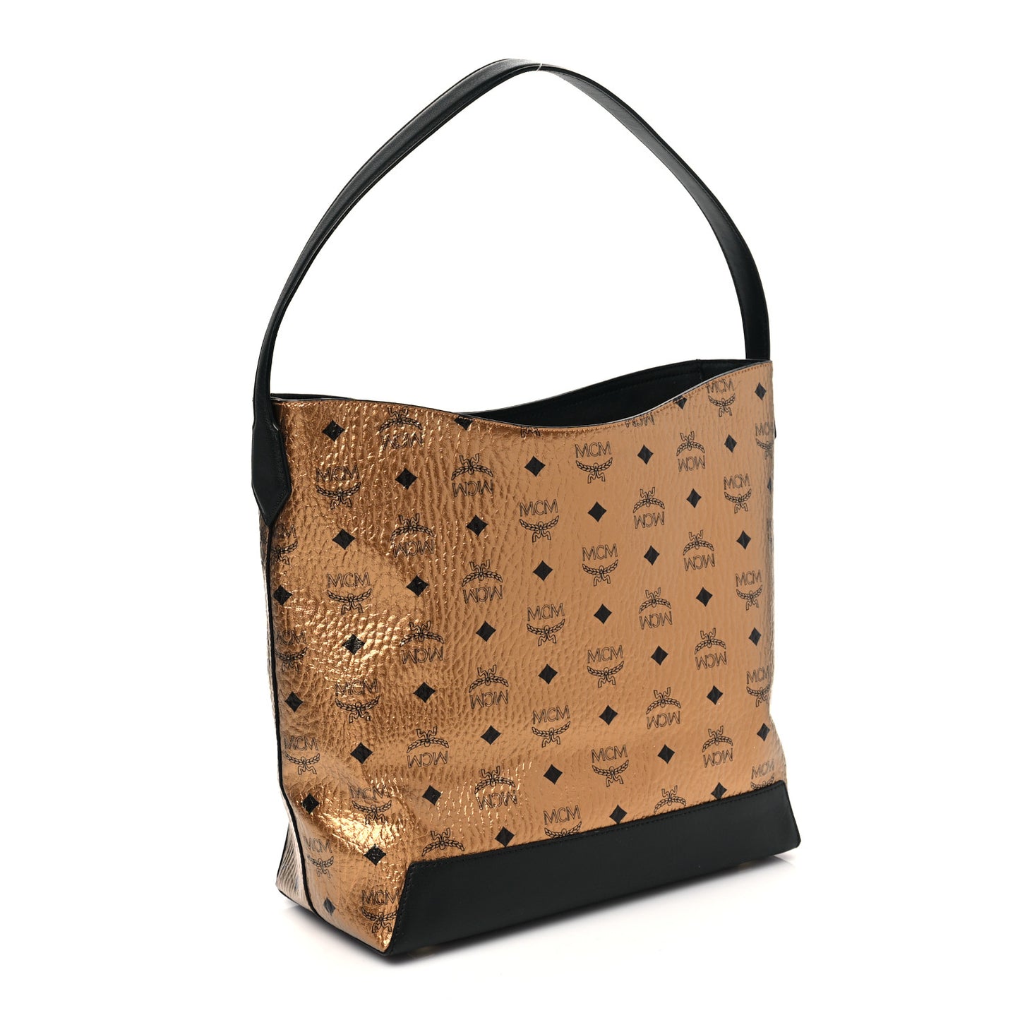Metallic Visetos Medium Hobo Bag Gold