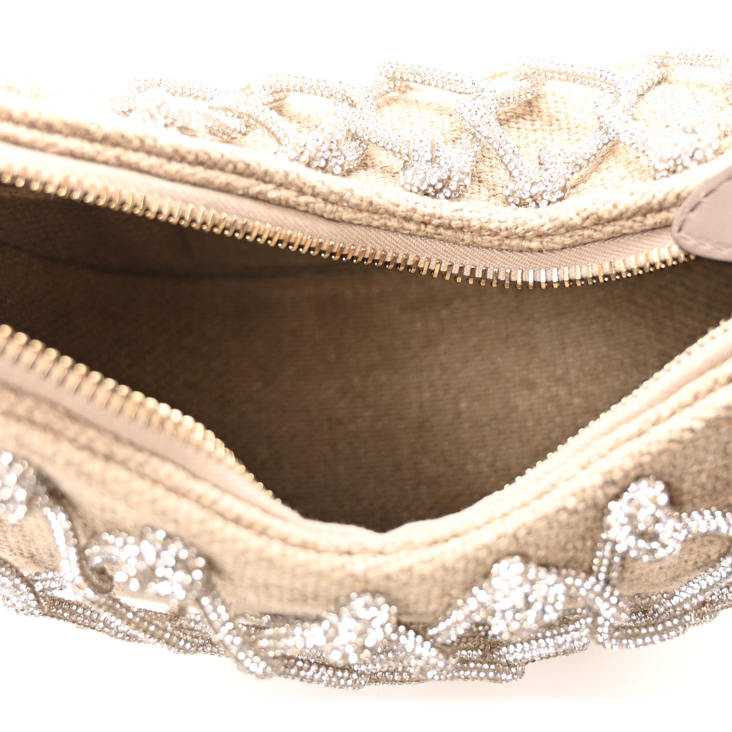 Valentino Garavani Crystal Knit Mini Vlogo Moon Bag Silver Beige 5 of 9