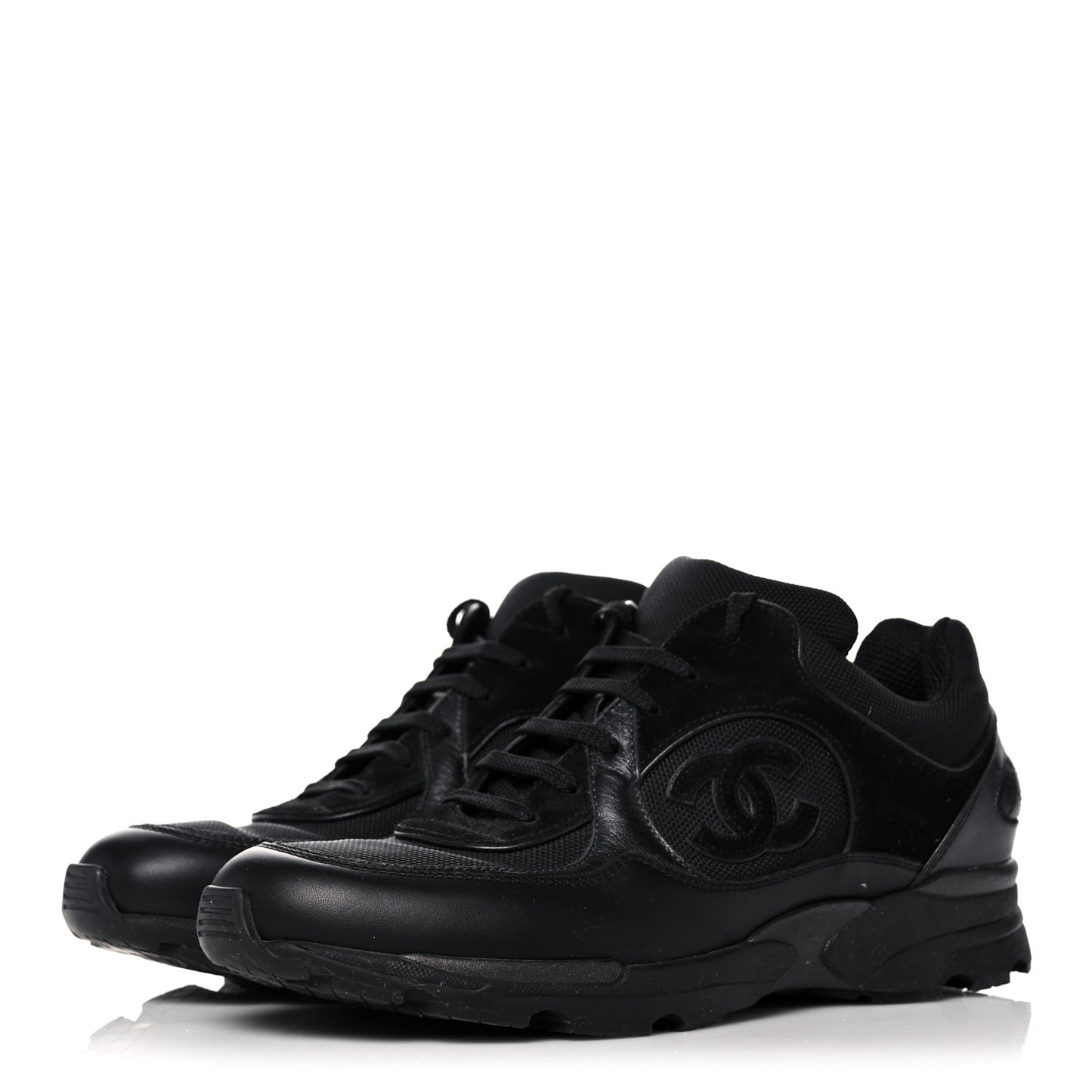 Toile Suede Calfskin CC Sneakers 39 Black