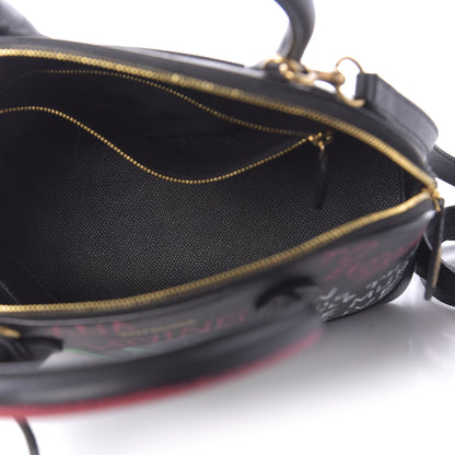 Balenciaga Signature Grained Calfskin Graffiti S Ville Top Handle Bag Black Multicolor 4 of 8