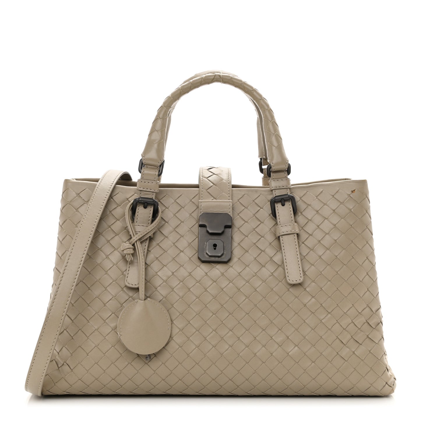 Light Calf Intrecciato Small Roma New Sand