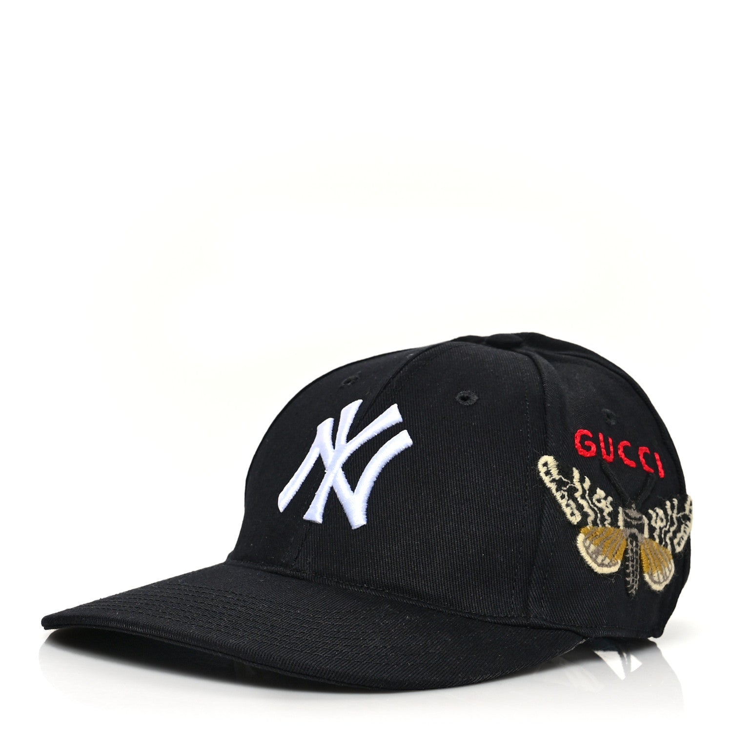 Gucci X MLB Cotton NY Yankees Baseball Hat 57-61 Black 1 of 9