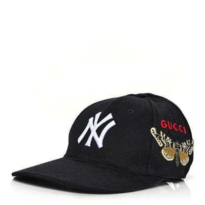 Gucci X MLB Cotton NY Yankees Baseball Hat 57-61 Black 1 of 9