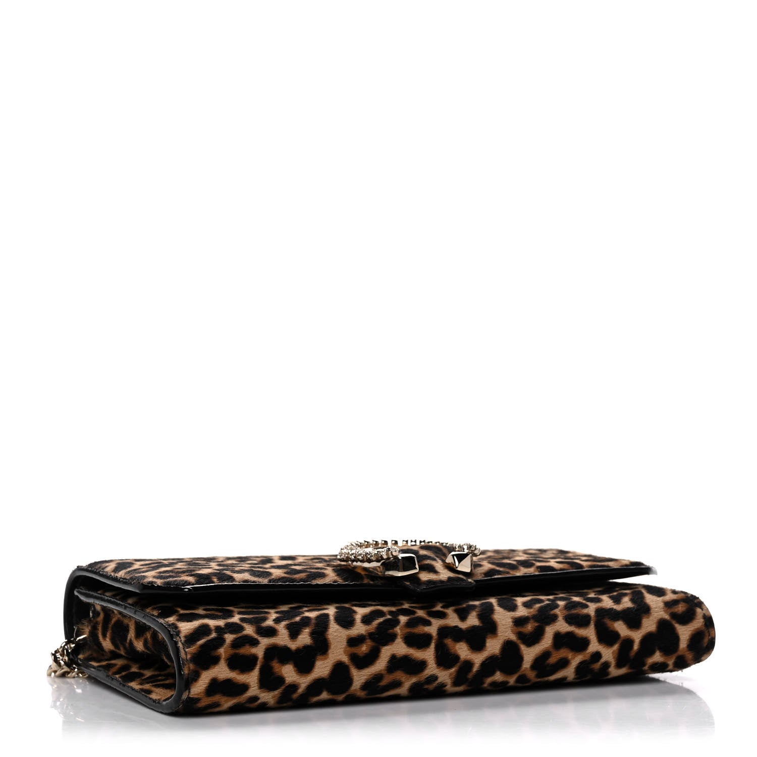 Jimmy Choo Ponyhair Mini Madeline Wallet On Chain Leopard Natural 4 of 12