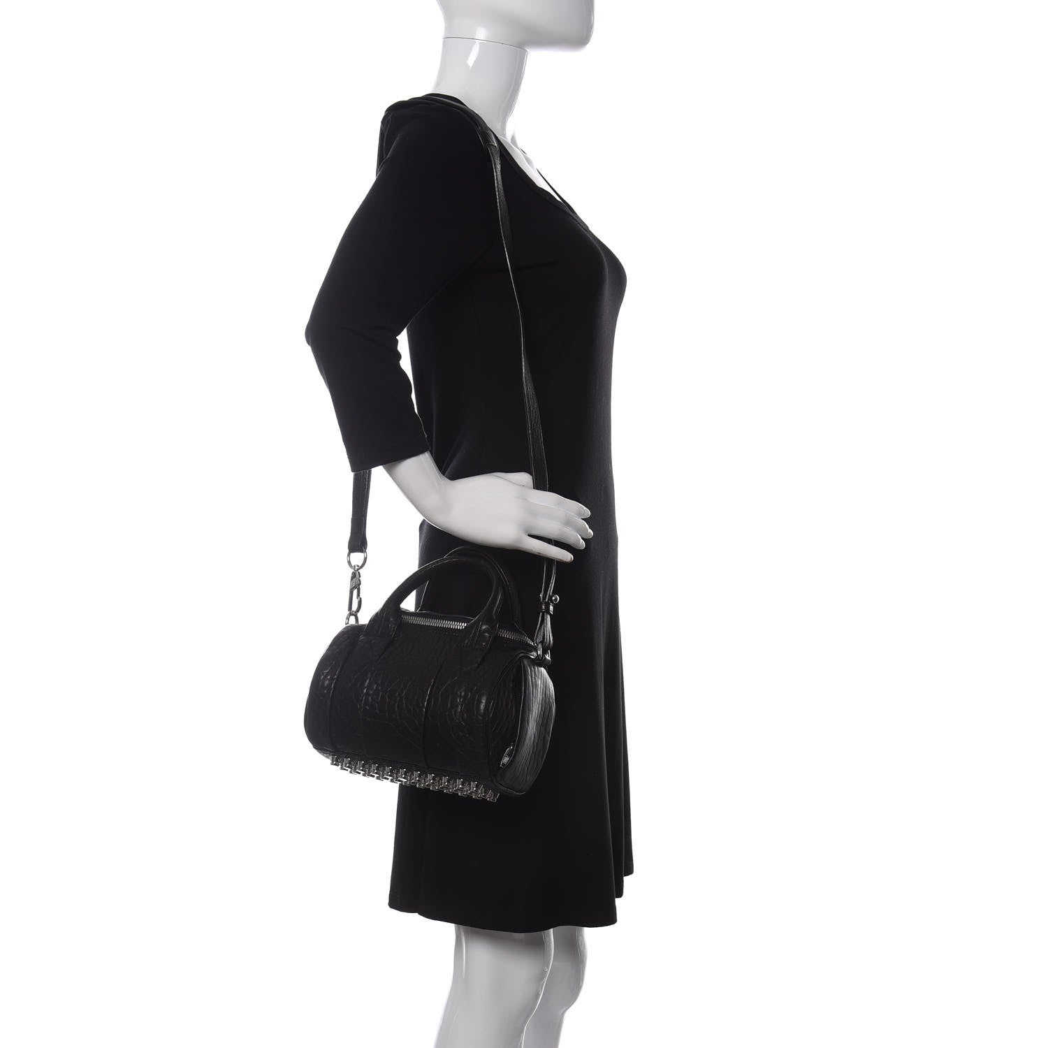 Alexander Wang Pebbled Lambskin Mini Rockie Black Rhodium Hardware 2 of 12