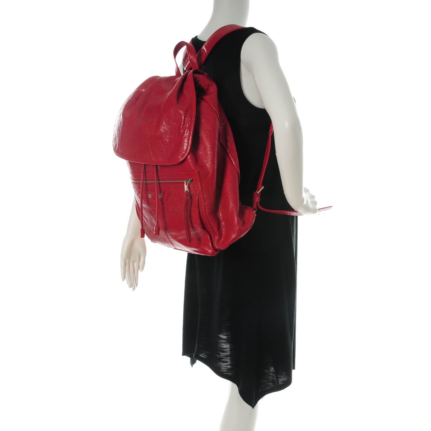 Balenciaga Agneau Classic Hardware S Traveler Backpack Rouge Grenade 2 of 7
