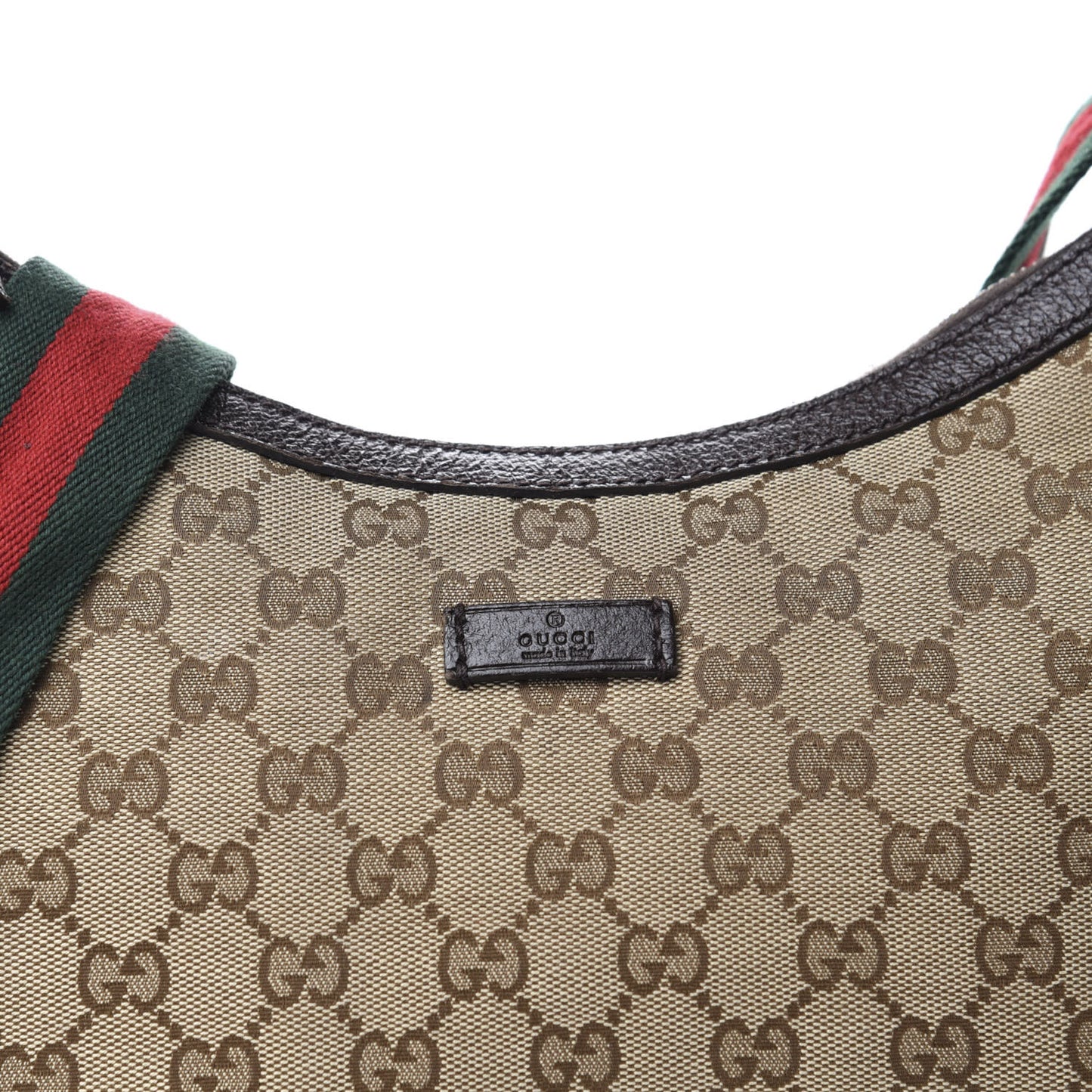 Monogram Web Medium Half Moon Hobo Dark Brown