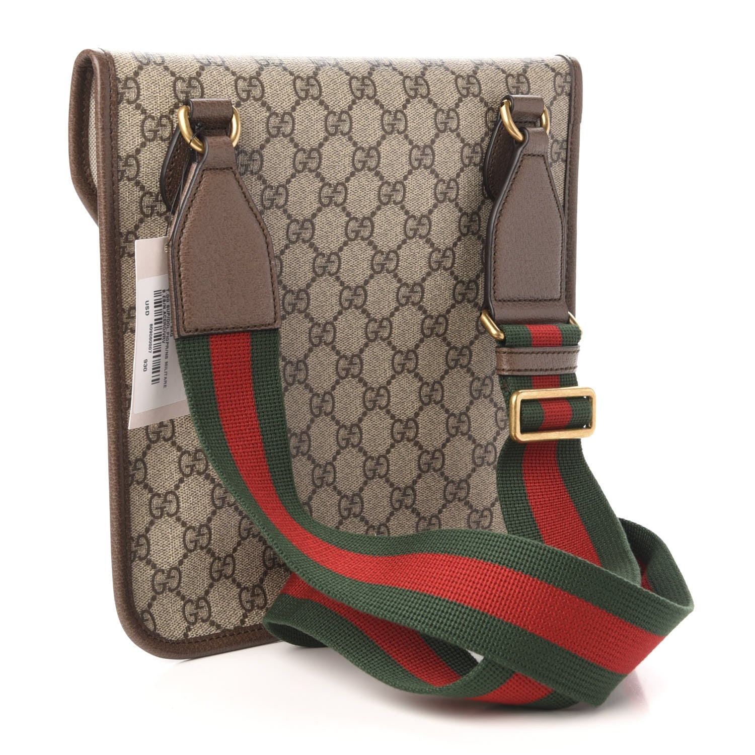Gucci GG Supreme Monogram Web Medium Neo Vintage Flap Messenger Bag Beige New Acero 3 of 12