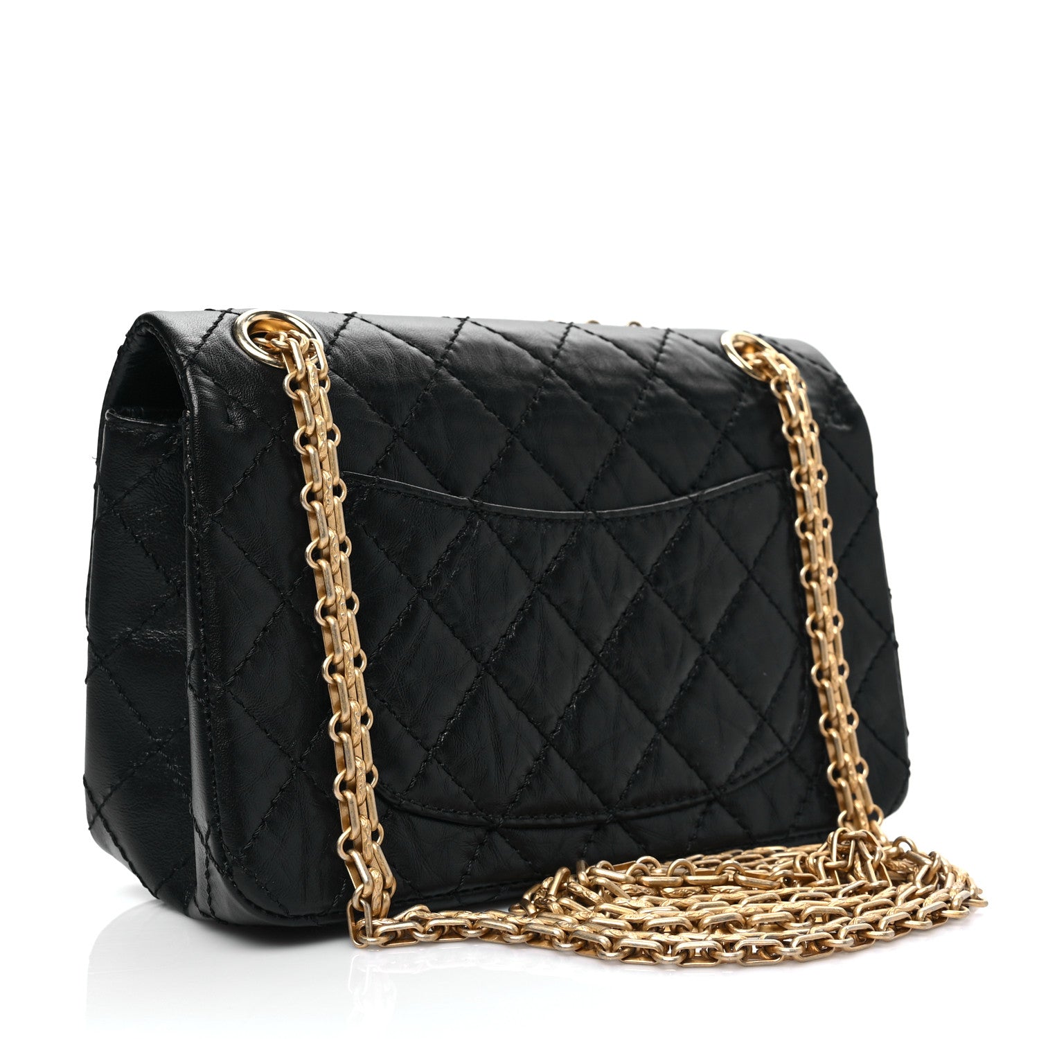 Chanel Aged Calfskin Quilted 2.55 Reissue Mini Flap Black 2 of 7