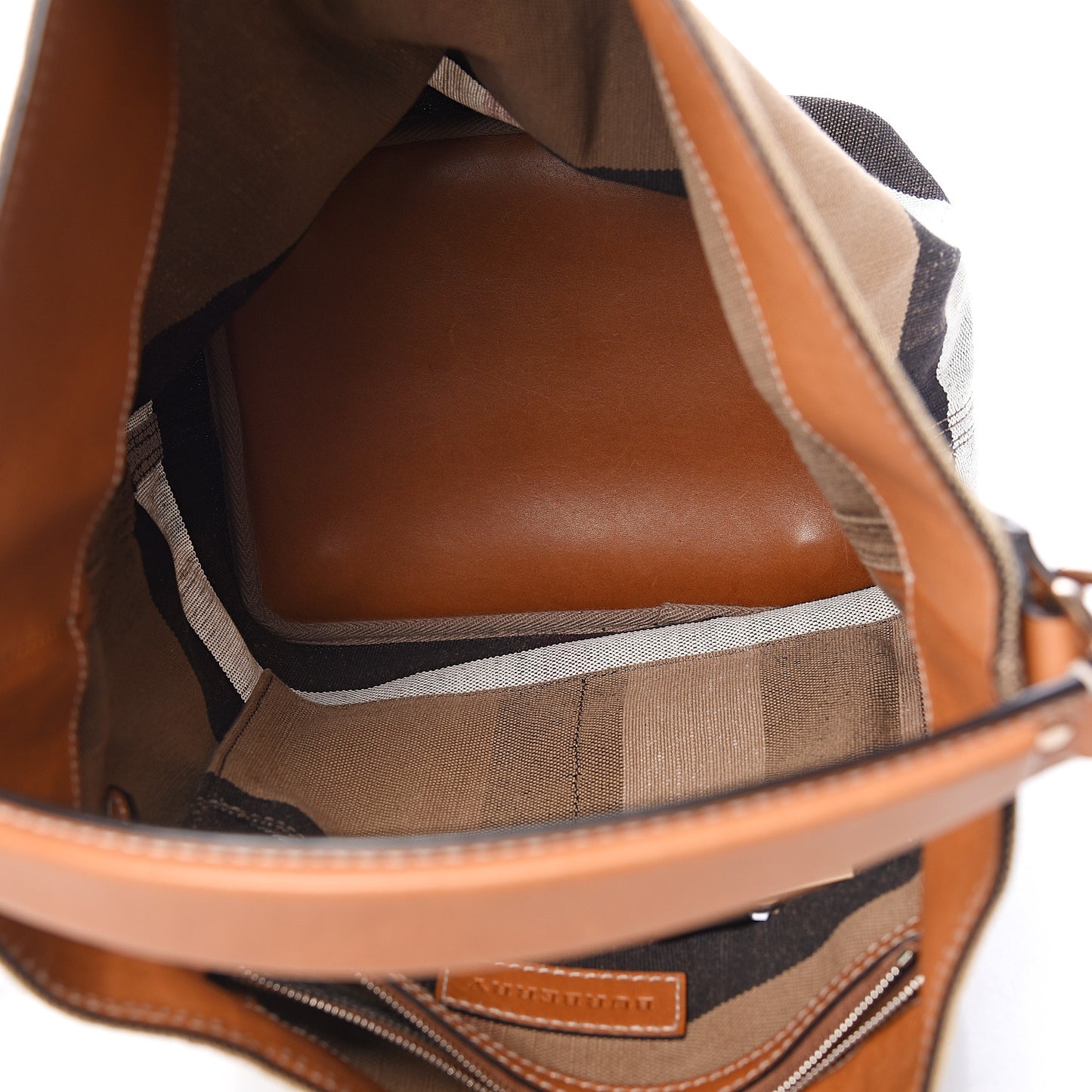 Canvas Mega Check Medium Ashby Hobo Saddle Brown