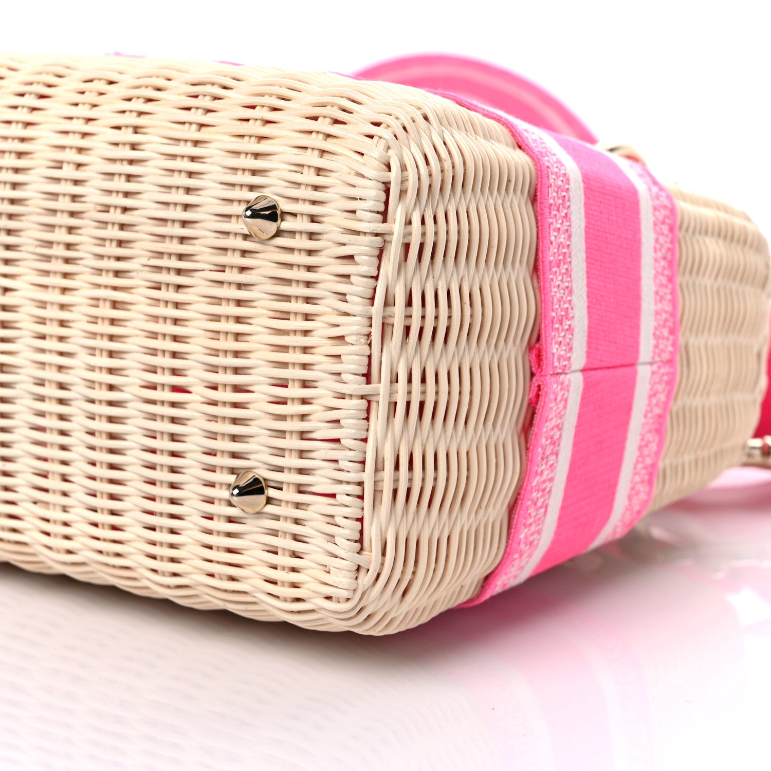 Christian Dior Wicker Oblique Medium Lady Dior Bag Fluorescent Pink 8 of 8