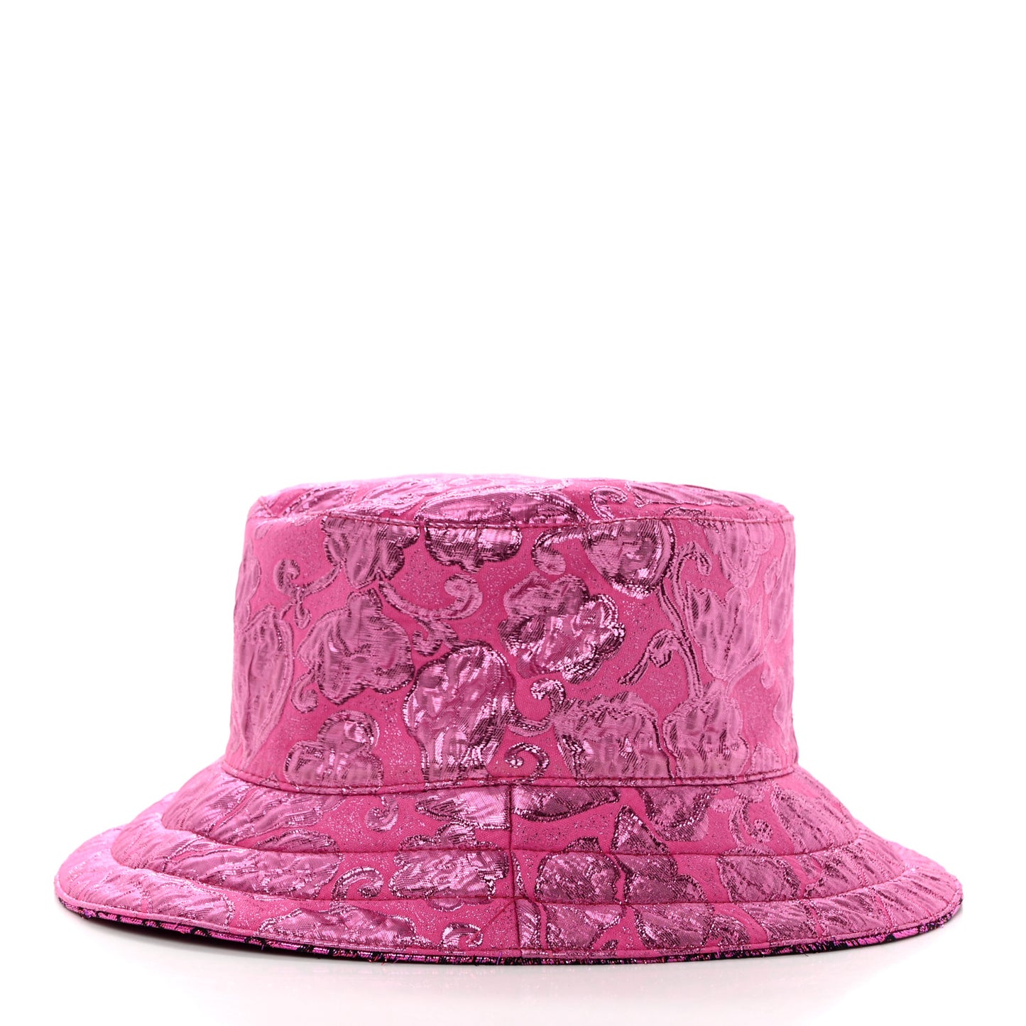 Canvas Lame GG Monogram Reversible Bucket Hat Fuxia Pink