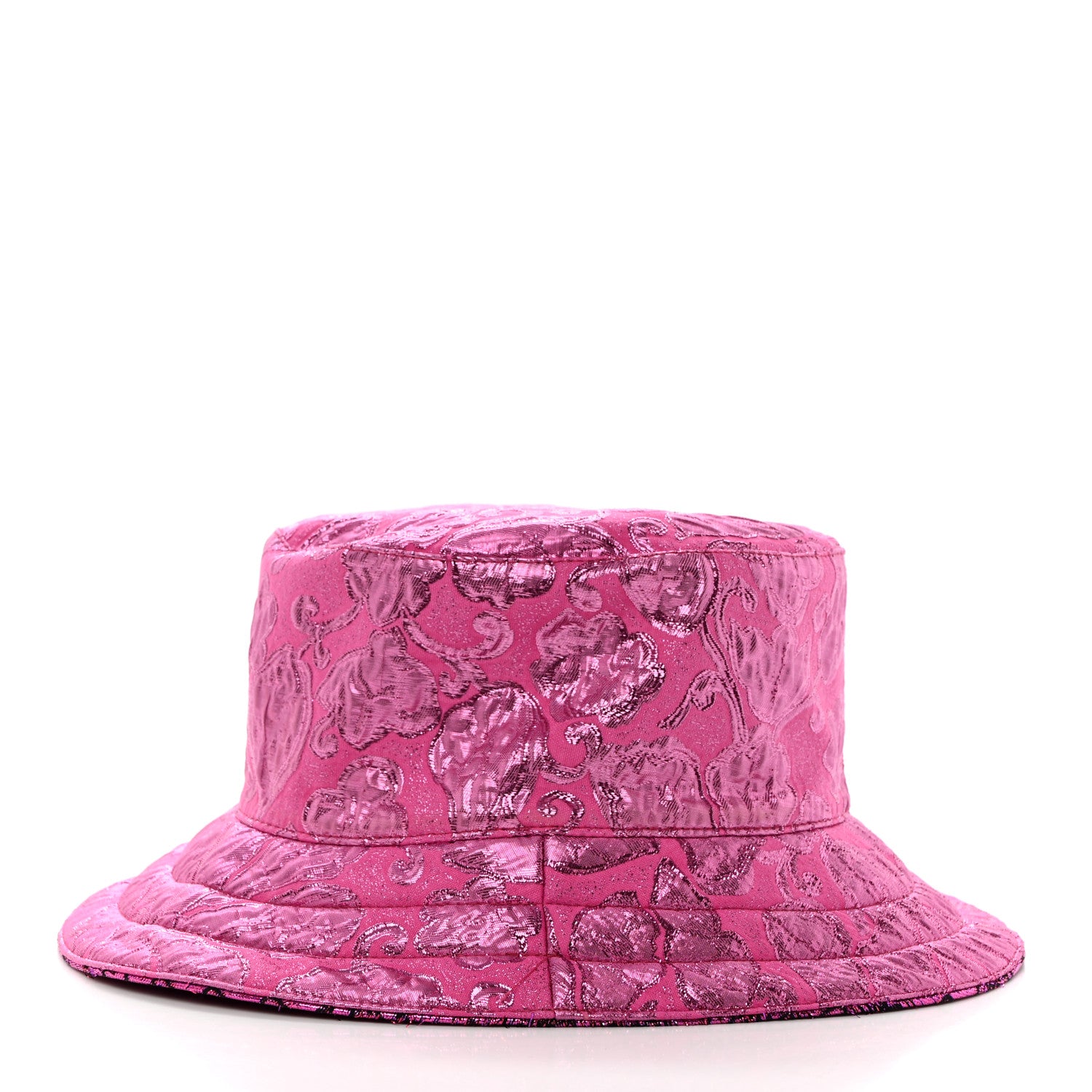 Gucci Canvas Lame GG Monogram Reversible Bucket Hat Fuxia Pink 11 of 14